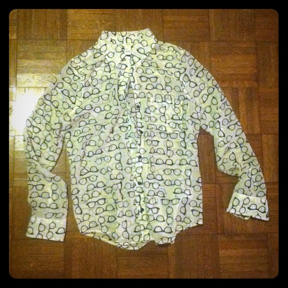 Sheer Nerdy Glasses Button Down Shirt