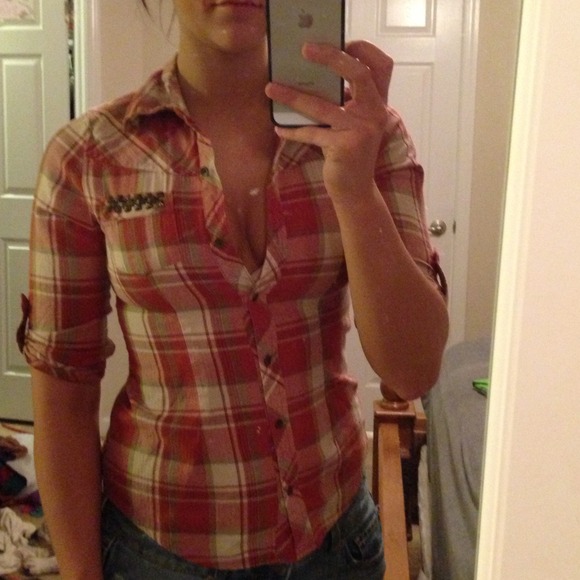 Plaid shirt and khakis bundle