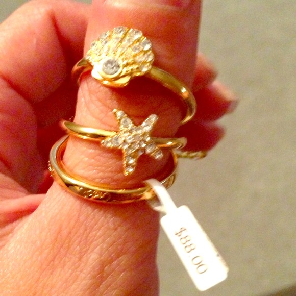 Authentic Coach (set of 3) Gold plated rings!
