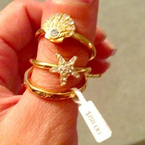 Authentic Coach (set of 3) Gold plated rings!