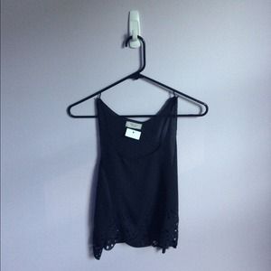Black brandy Melville eyelet tank top