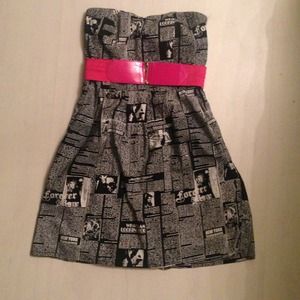 Newsprint dress from Fishbone