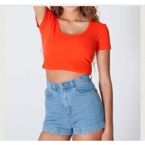 American Apparel High waisted denim shorts
