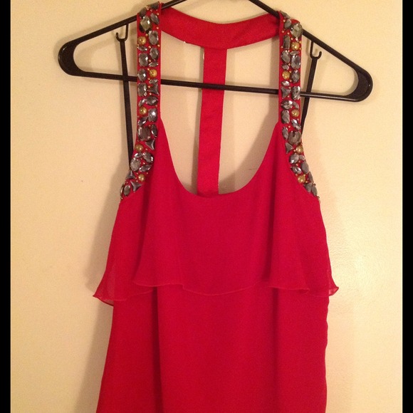 BEBE TOP 100% Polyester (ONLY WORN ONCE) - Picture 2 of 4