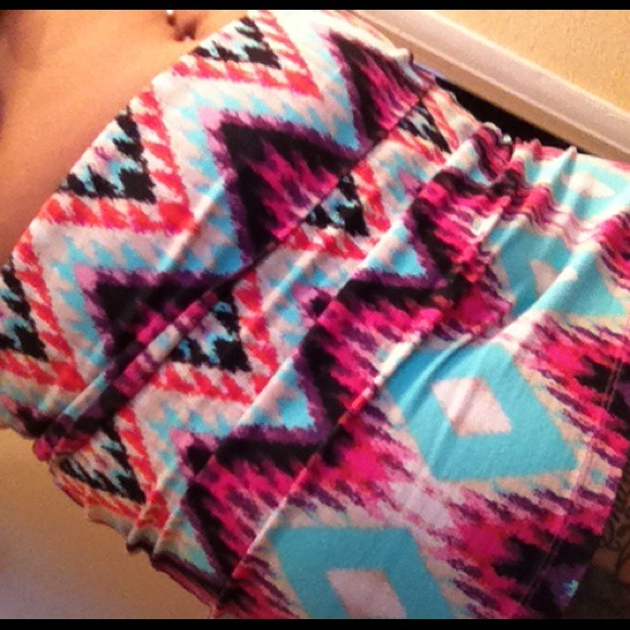 Tribal print high waisted skirt charlotte russe - Picture 4 of 4
