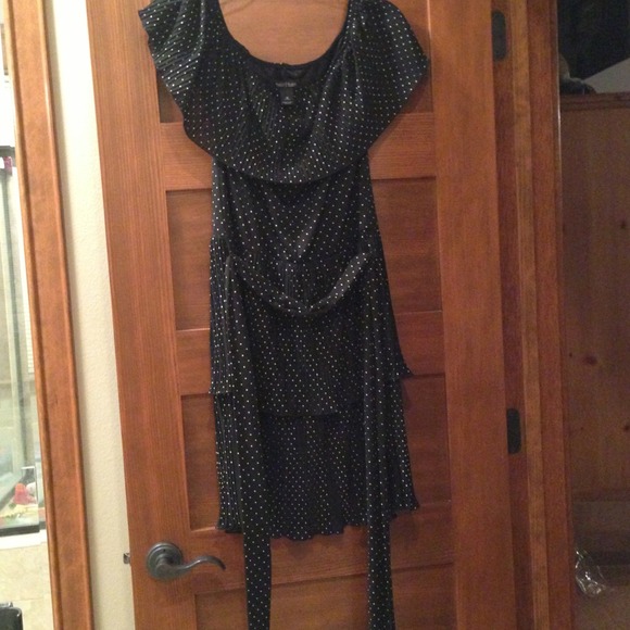 White House black market polka dot dress M