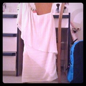 Off the shoulder white shimmer dress