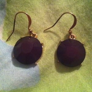 Purple and gold dangling earrings