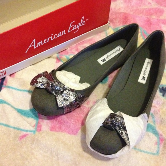 Avery grey glittery flats