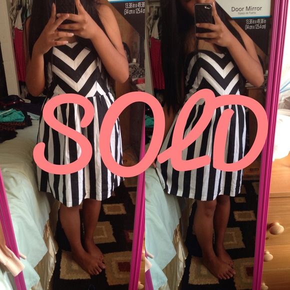 Chevron and striped tube dress
