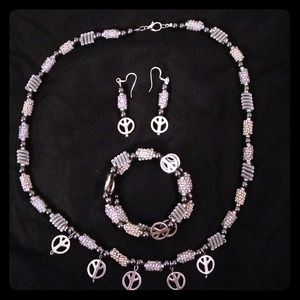Peace sign jewelry set