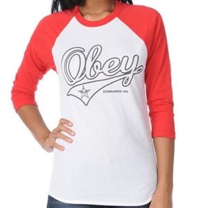 Obey girls baseball tee 💕