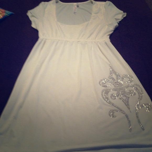 White silk dress