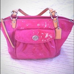 Authentic Coach handbag! Hot pink patent leather
