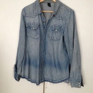 Victoria's Secret Distressed Jean Shirt