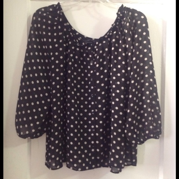 h and m polka dot top