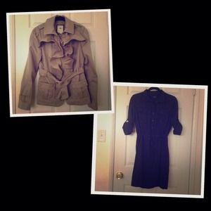 Bundle Anthropologie trench coat & J Crew dress