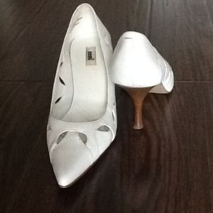 White Nomi heels. 2 in