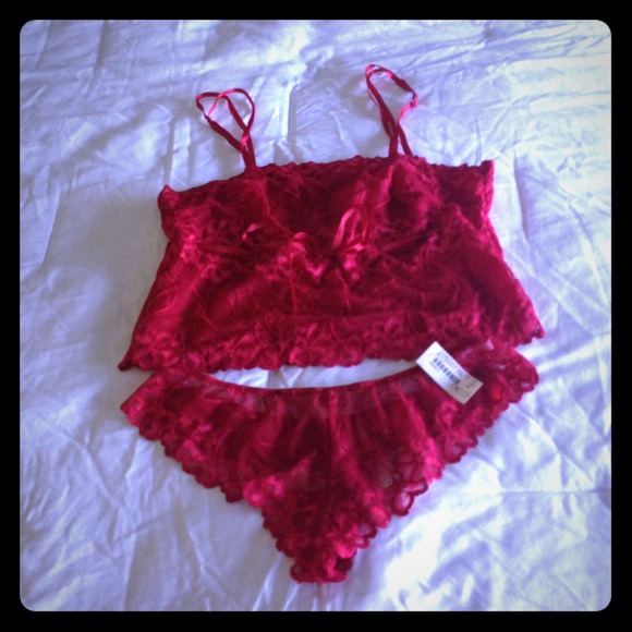 Sold in Bundle NWT Red Lace Cami with  thong