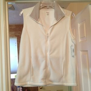 White zipper vest medium