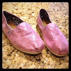 Pink Glitter Toms