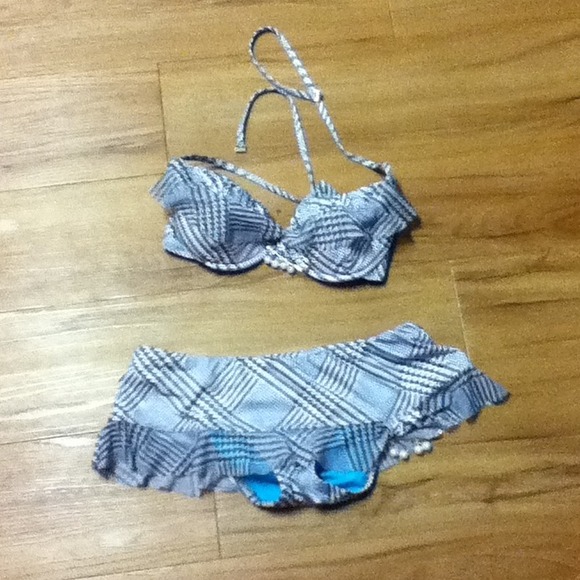 Grey/White Betsey Johnson Swimsuit