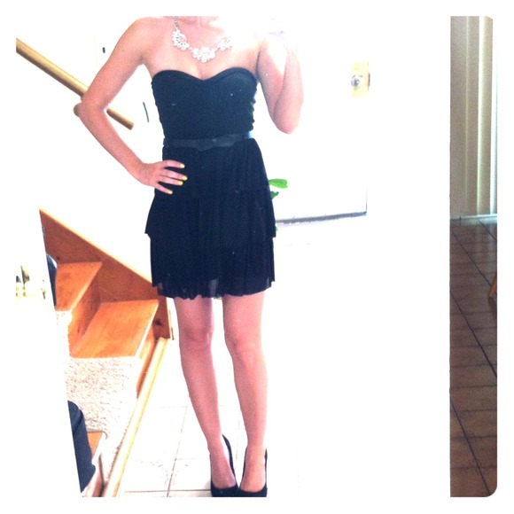 DONATED Black Layered Cocktail Dress