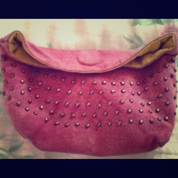 Free People Pink Studded Pouch