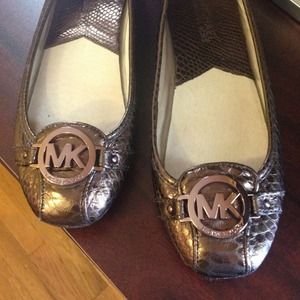 MK Michael Kors Flats 8 Shoes Metallic