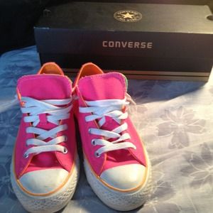 Hot Pink Allstar Double Tongued Converse