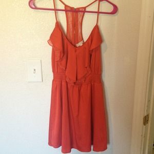 Orange summer lace zip dress!