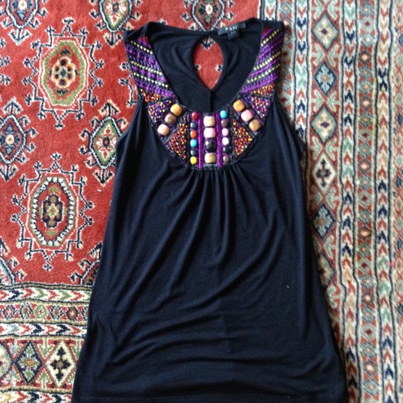❌❌SOLD❌❌Forever 21 tribal beading tank top