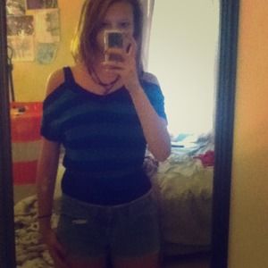 Black and blue stripped shirt