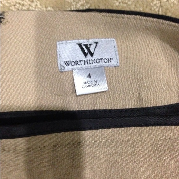 New Black and Tan / Beige color block skirt - Picture 3 of 3