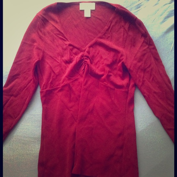 Red stretchy jersey material top by Loft