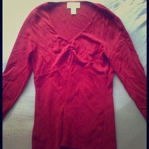 Red stretchy jersey material top by Loft