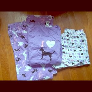 Complete i 💜 dogs pajama set!