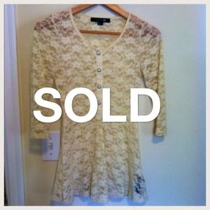 SOLD: Cream Lace Peplum Top