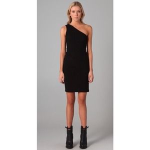 One shoulder black T by Alexander Wang dress