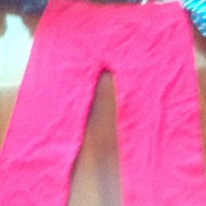 Neon pink Capri leggings one size fits most