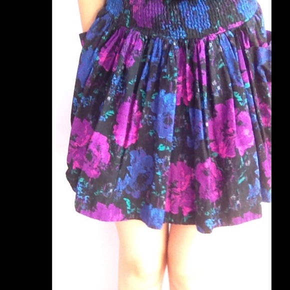 Purple and Blue Floral Skirt ππ - Picture 2 of 2