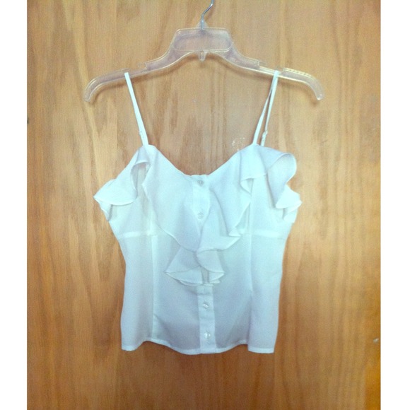 Naked zebra crop ruffle top