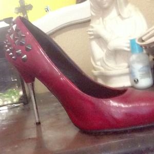 Red spike heels cute