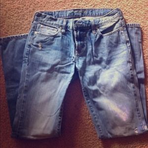 American Eagle medium wash jeans.