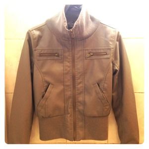 Faux gray leather jacket! Never been worn!
