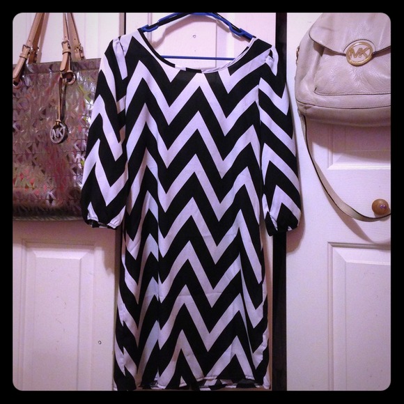 Black and White Chevron Dress