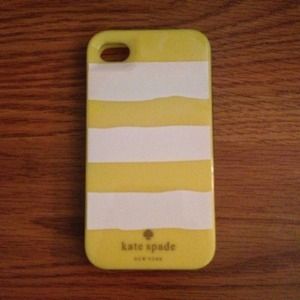 Yellow Striped Kate Spade iPhone 4 & 4S case