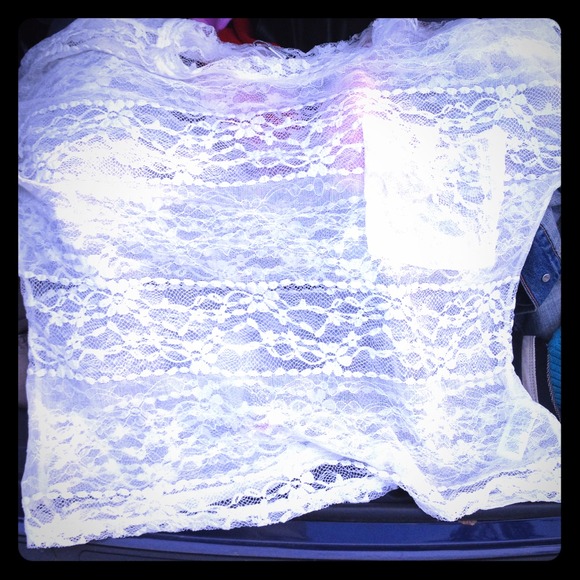 Slouchy off-white lacy top