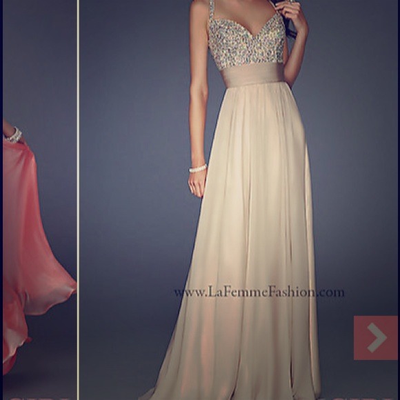 Gorgeous Nude La Femme Prom Dress WORN ONCE!!!