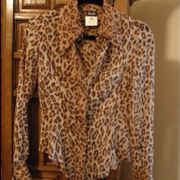 💢SOLD💢Dolce & Gabanna sheer leopard top